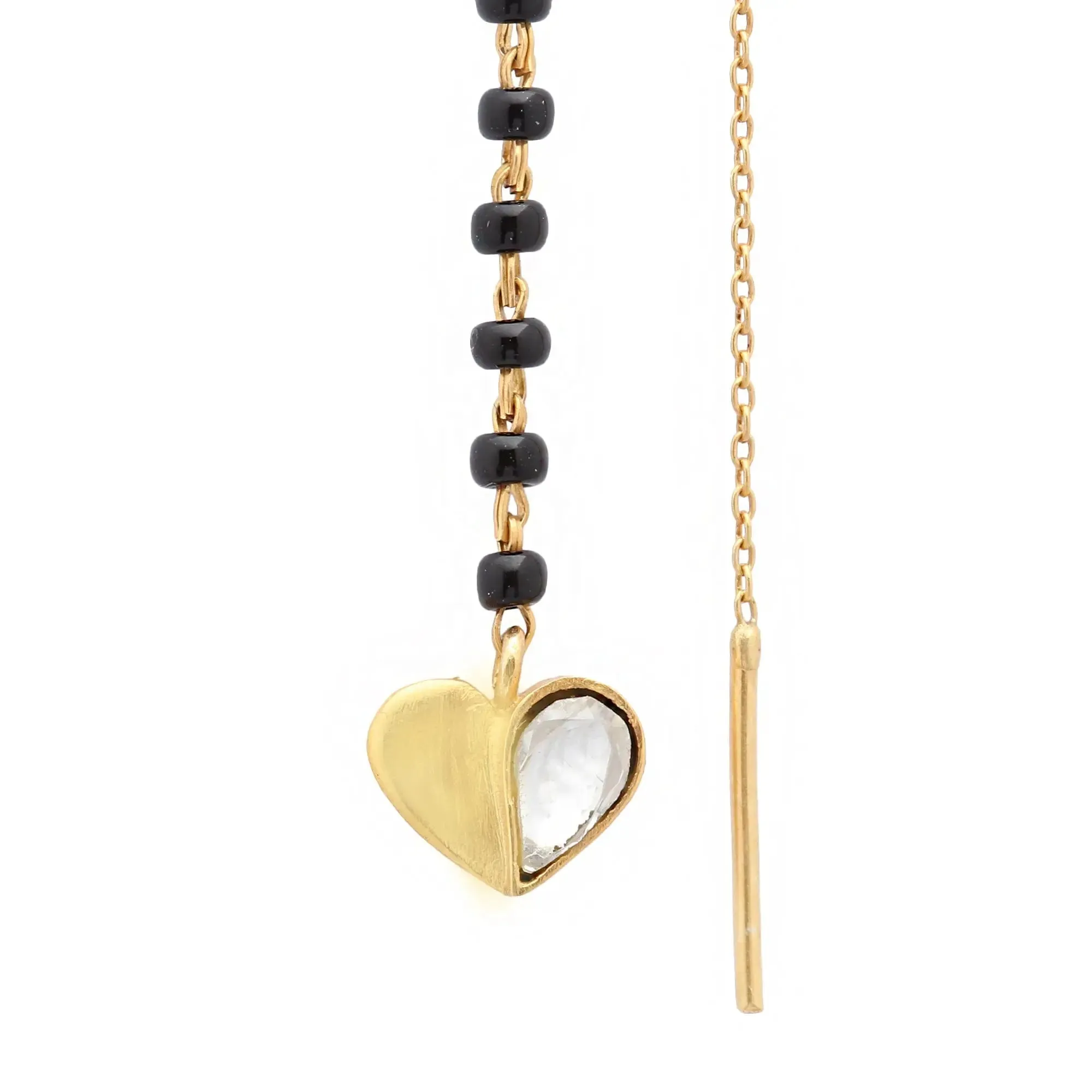 Kundan Heart Mangalsutra Earring