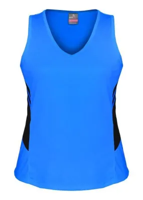 Ladies Tasman Singlet Cyan/Black