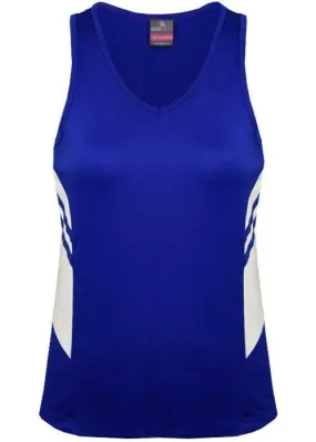 Ladies Tasman Singlet Royal/White