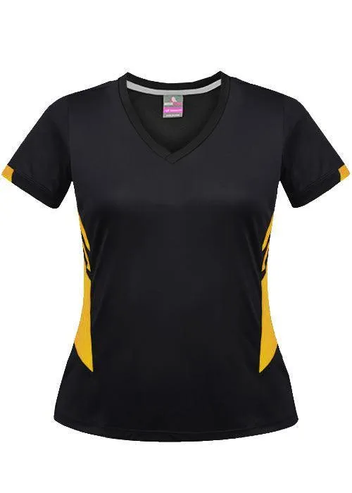 Ladies Tasman Tee Black/Gold