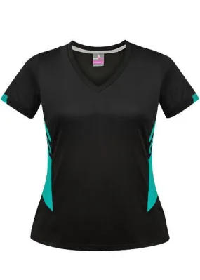 Ladies Tasman Tee Black/Teal