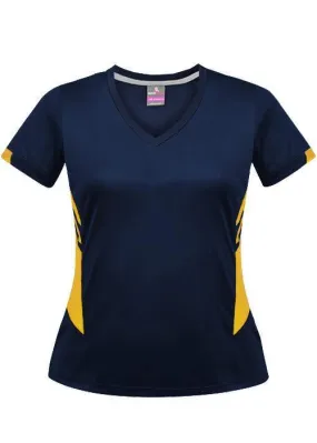 Ladies Tasman Tee Navy/Gold