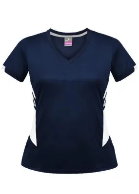 Ladies Tasman Tee Navy/White