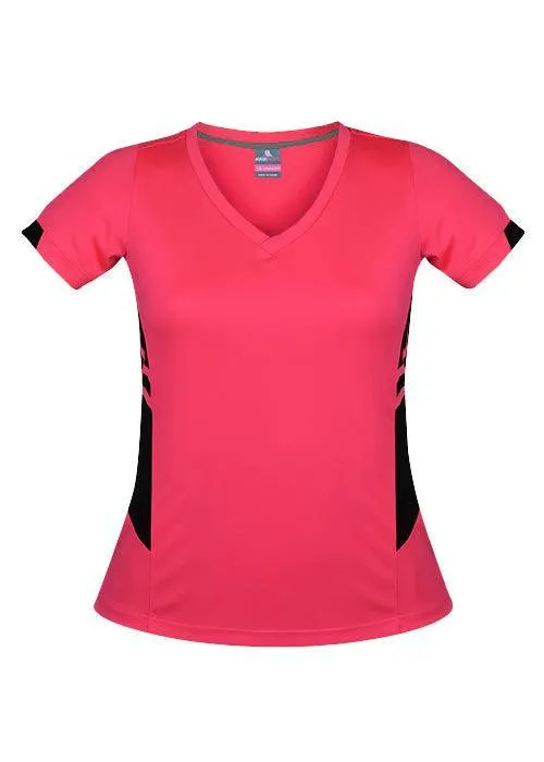 Ladies Tasman Tee Neon Pink/Black