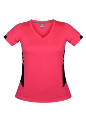 Ladies Tasman Tee Neon Pink/Black