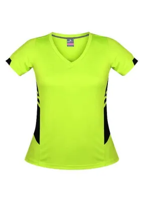 Ladies Tasman Tee Neon Yellow/Black