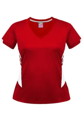 Ladies Tasman Tee Red/White