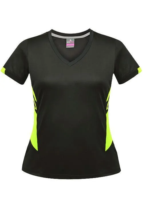 Ladies Tasman Tee Slate/Neon Yellow