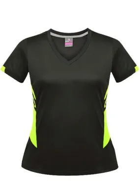 Ladies Tasman Tee Slate/Neon Yellow