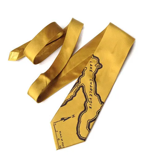 Lake Charlevoix, Michigan Map Necktie