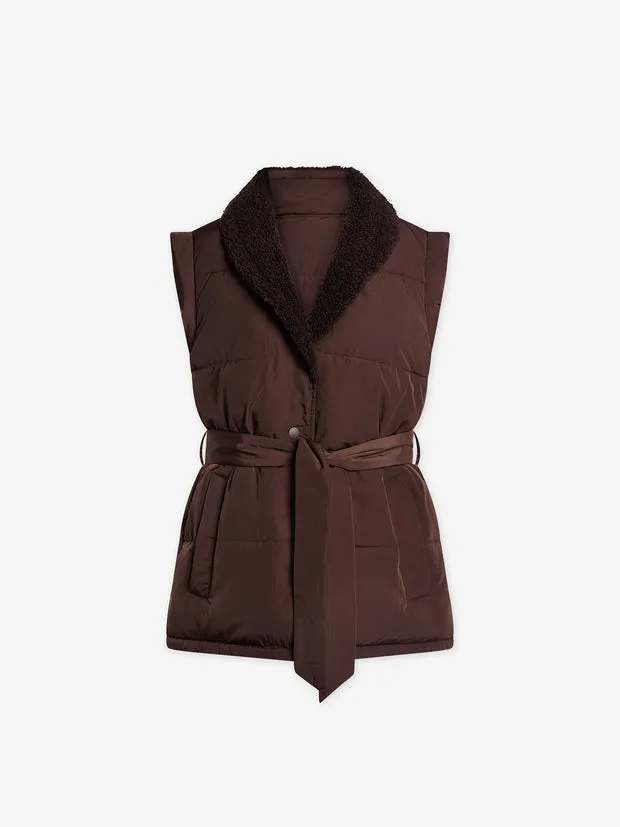 Lanville Reversible Gilet - Chestnut/ Coffee Bean