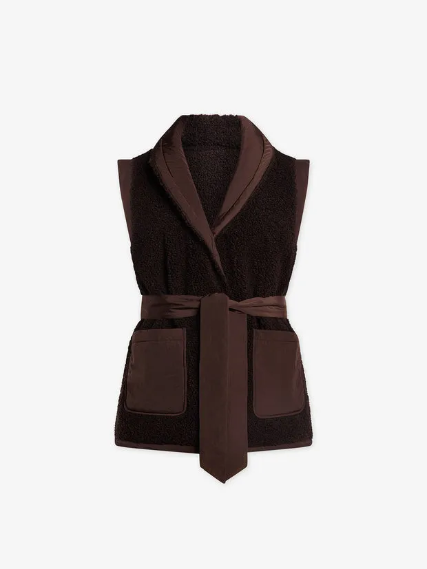 Lanville Reversible Gilet - Chestnut/ Coffee Bean