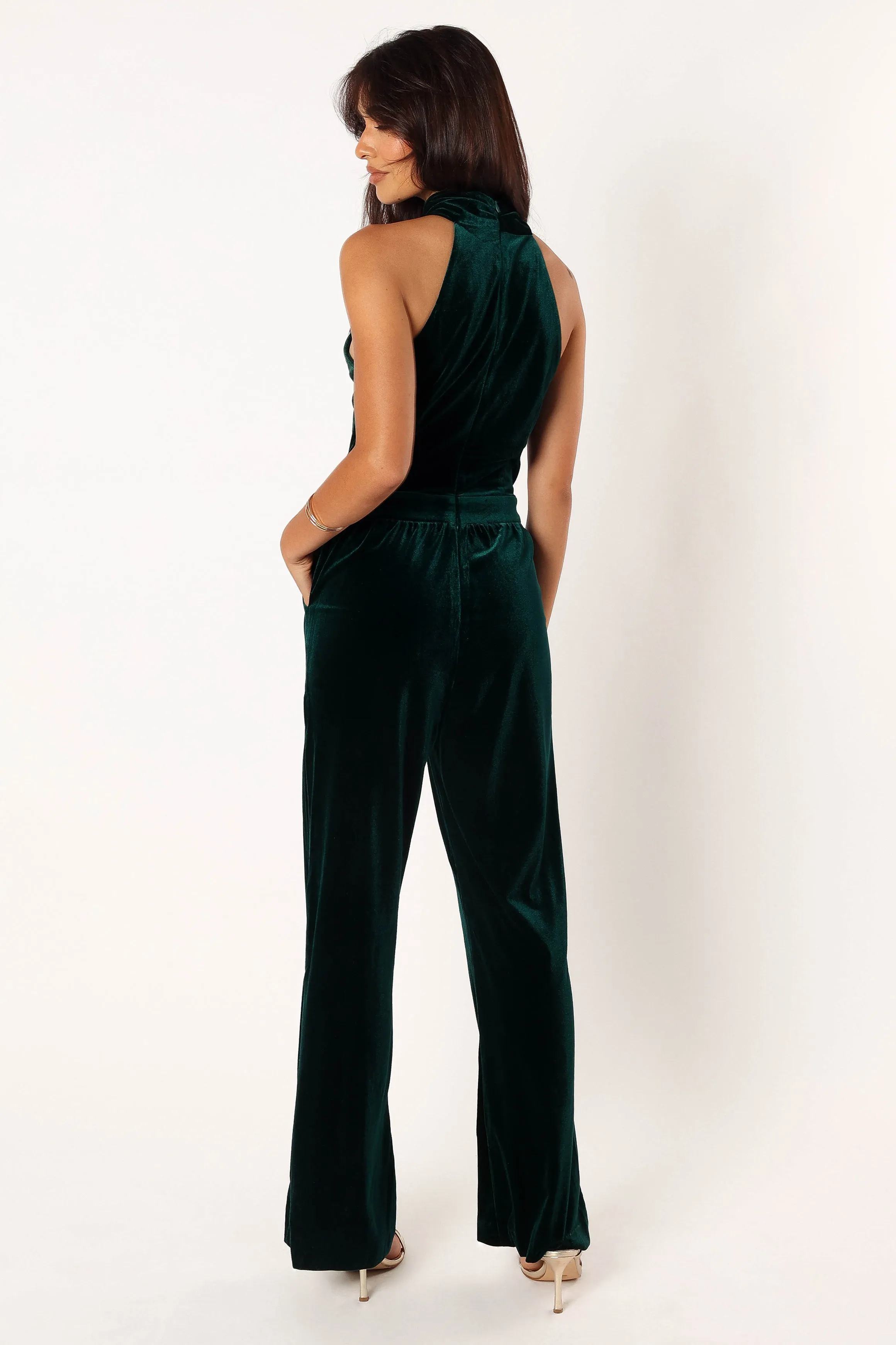 Liberty Velvet Jumpsuit - Hunter Green