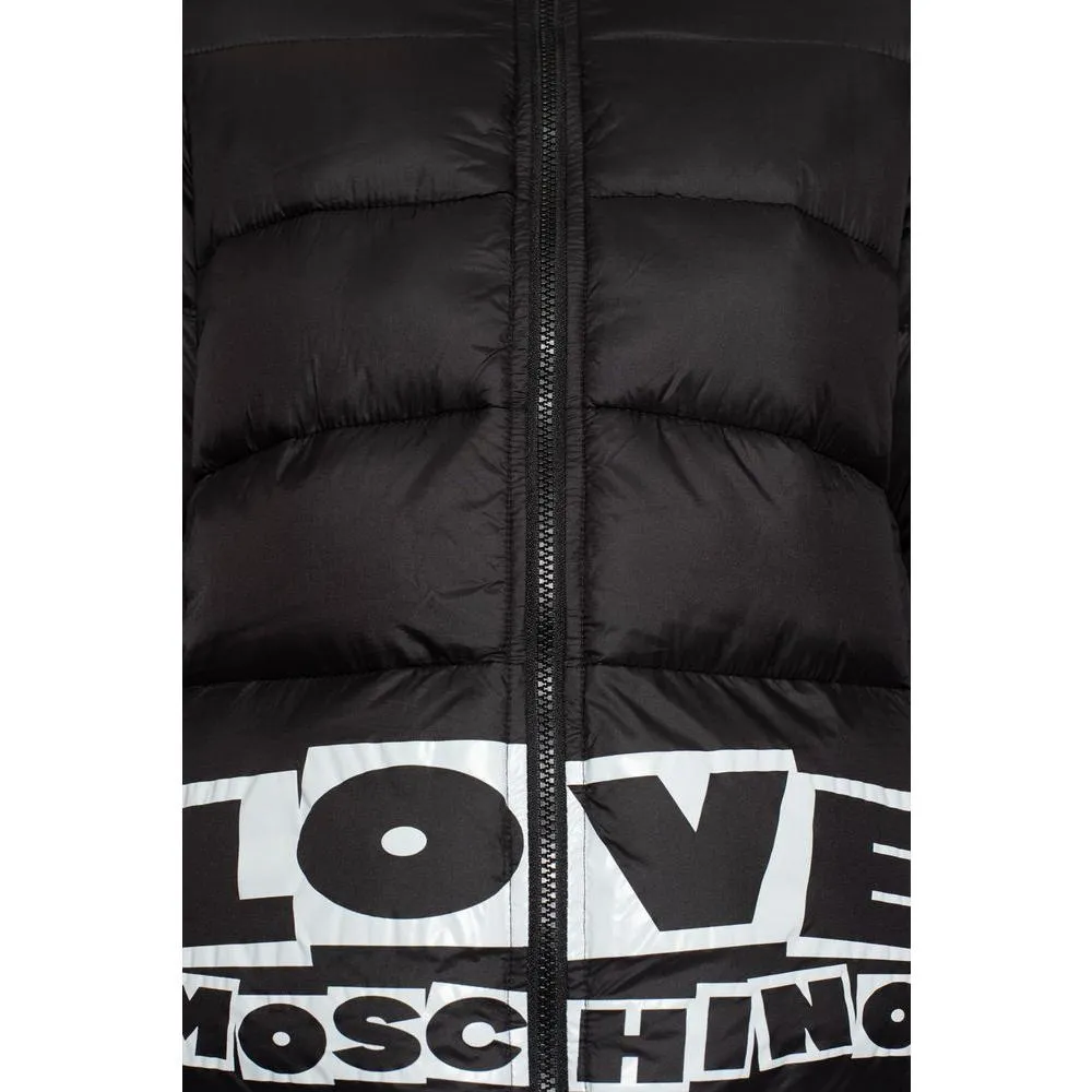 Love Moschino Chic Nylon Down Jacket with Bold Logo