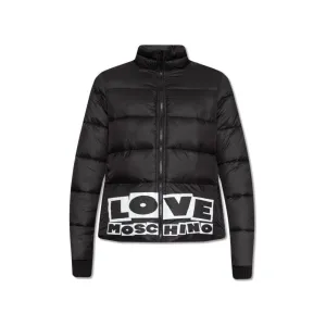 Love Moschino Chic Nylon Down Jacket with Bold Logo