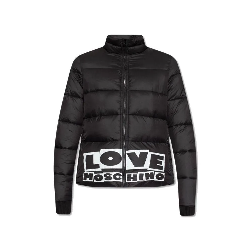 Love Moschino Chic Nylon Down Jacket with Bold Logo