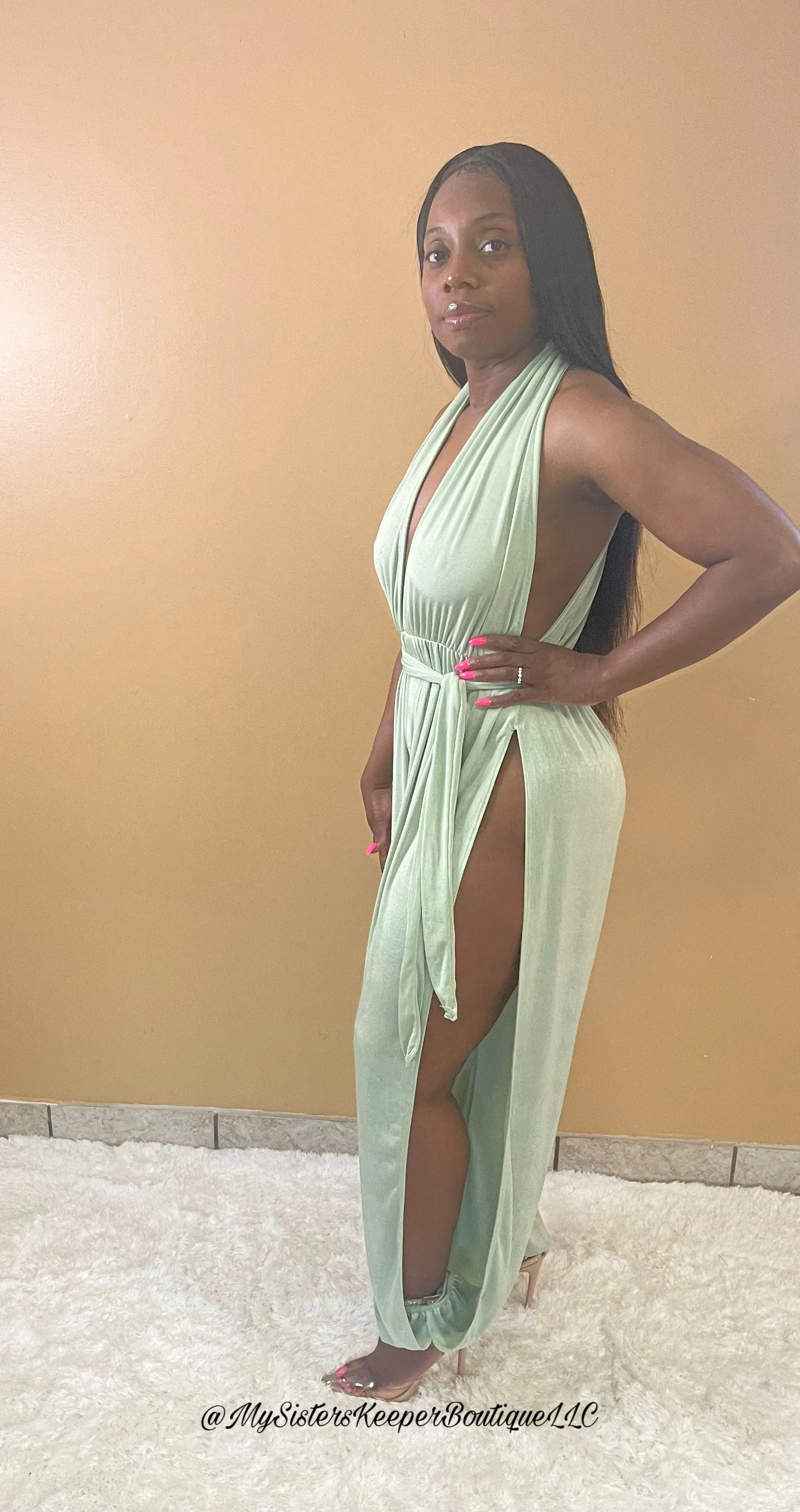 Lovely Party Jumpsuit (Mint)