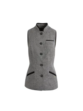 Madeline Gilet - Monochrome Herringbone