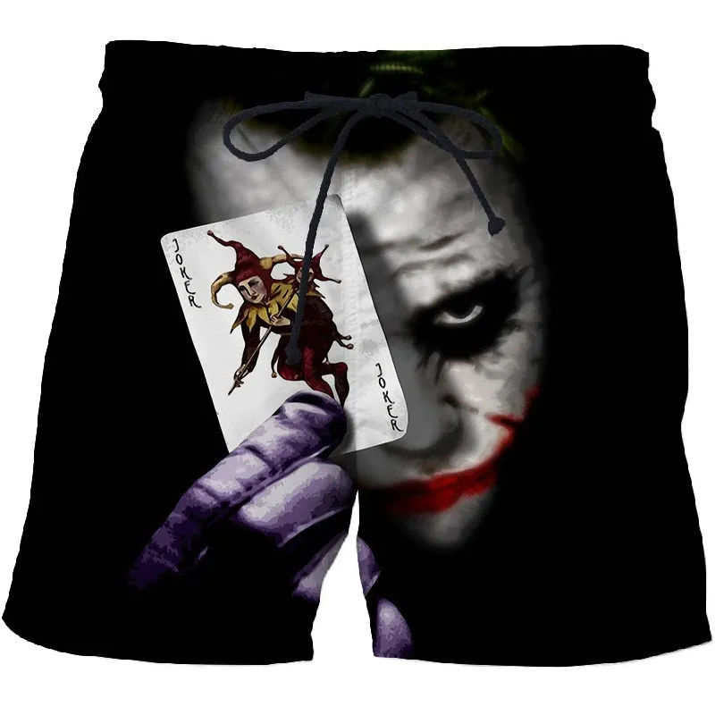 Men's Board Shorts Swim Trunks with Comic/Horror Prints