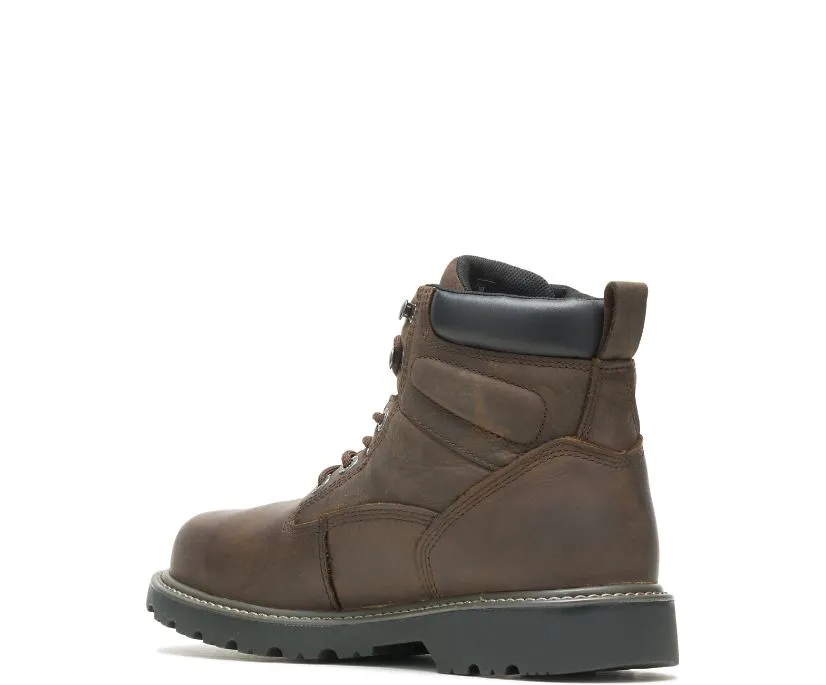 MEN'S FLOORHAND WATERPROOF STEEL-TOE 6" WORK BOOT- DARK BROWN-W10633