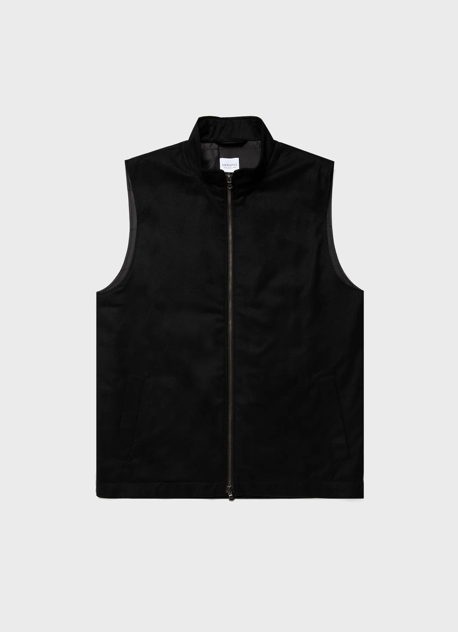 Men's Insulated Wool Gilet in Black