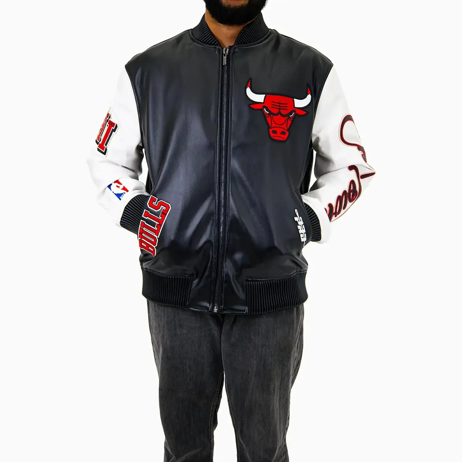 Men's NBA Chicago Bulls City Signatures Leather Varsity Jacket