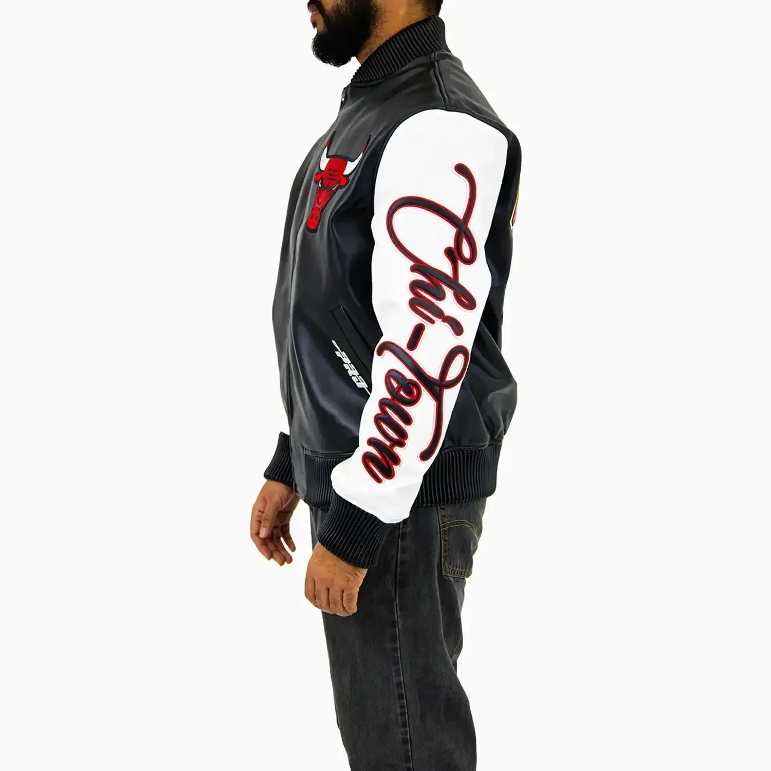 Men's NBA Chicago Bulls City Signatures Leather Varsity Jacket