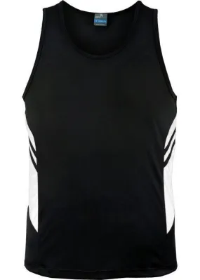 Mens Tasman Singlet Black/White