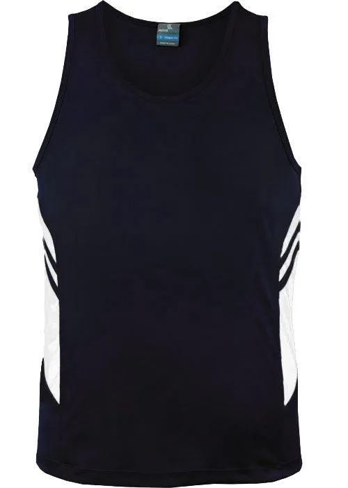 Mens Tasman Singlet Navy/White