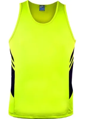 Mens Tasman Singlet Neon Yellow/Black