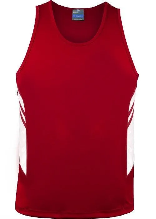 Mens Tasman Singlet Red/White