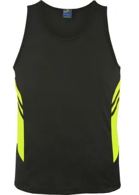 Mens Tasman Singlet Slate/Neon Yellow