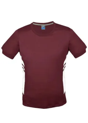 Mens Tasman Tee Maroon/White