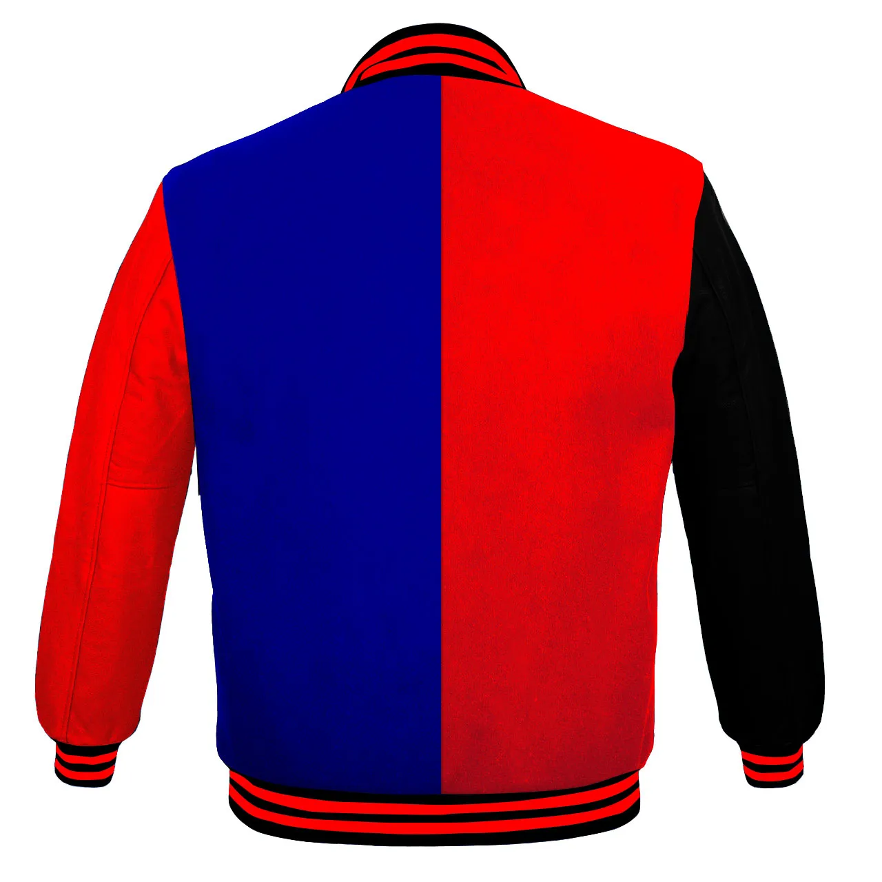 Men's Varsity Jackets Genuine Leather Sleeve And Wool Body Red/Blue