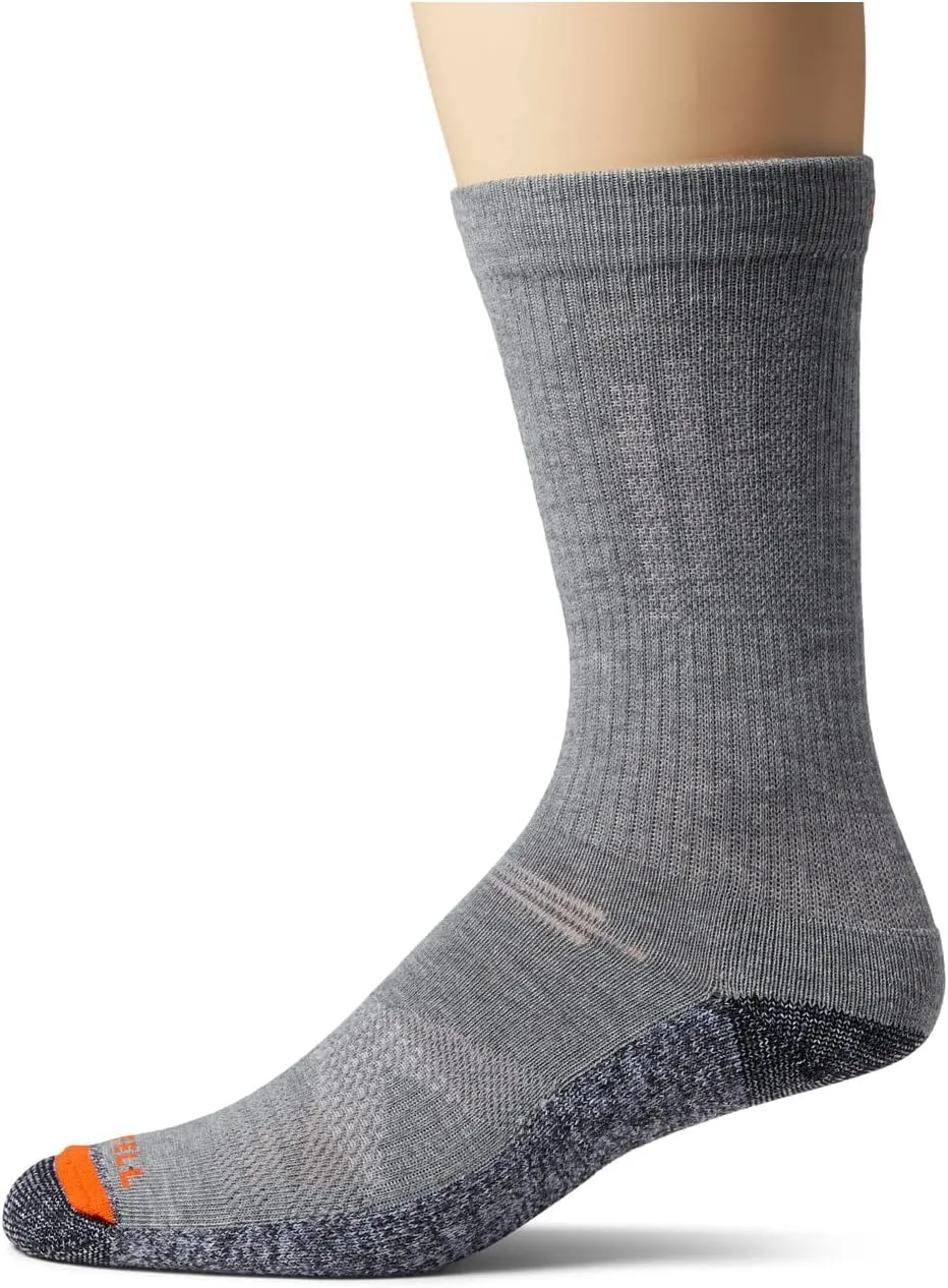 Merrell Men's and Women's Lightweight Work Crew Socks 3 Pair Pack - ComfortBase XS Repreve with Durable Reinforcement