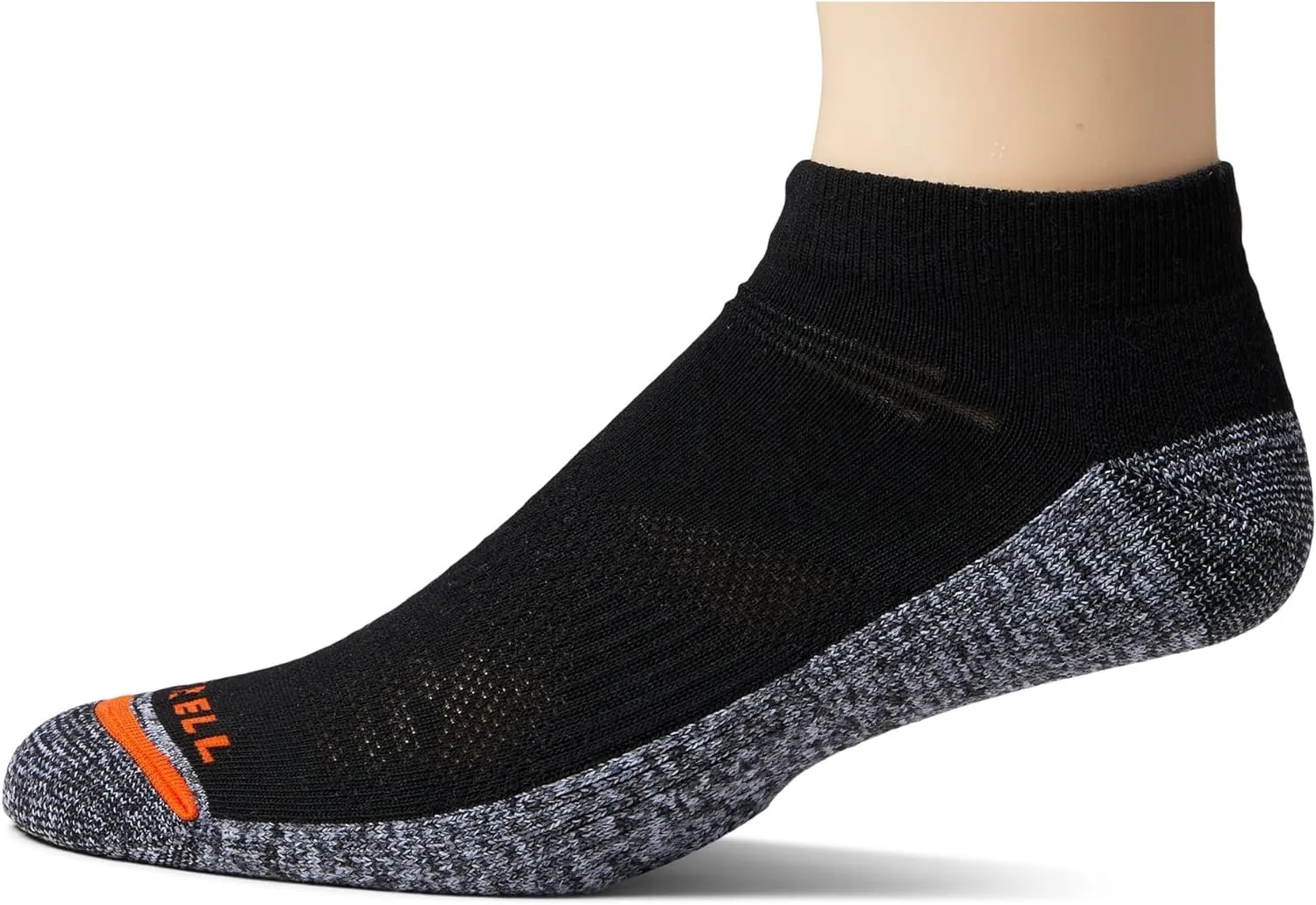 Merrell Men's and Women's Lightweight Work Low Cut Socks 3 Pair Pack - ComfortBase XS Repreve with Durable Reinforcement