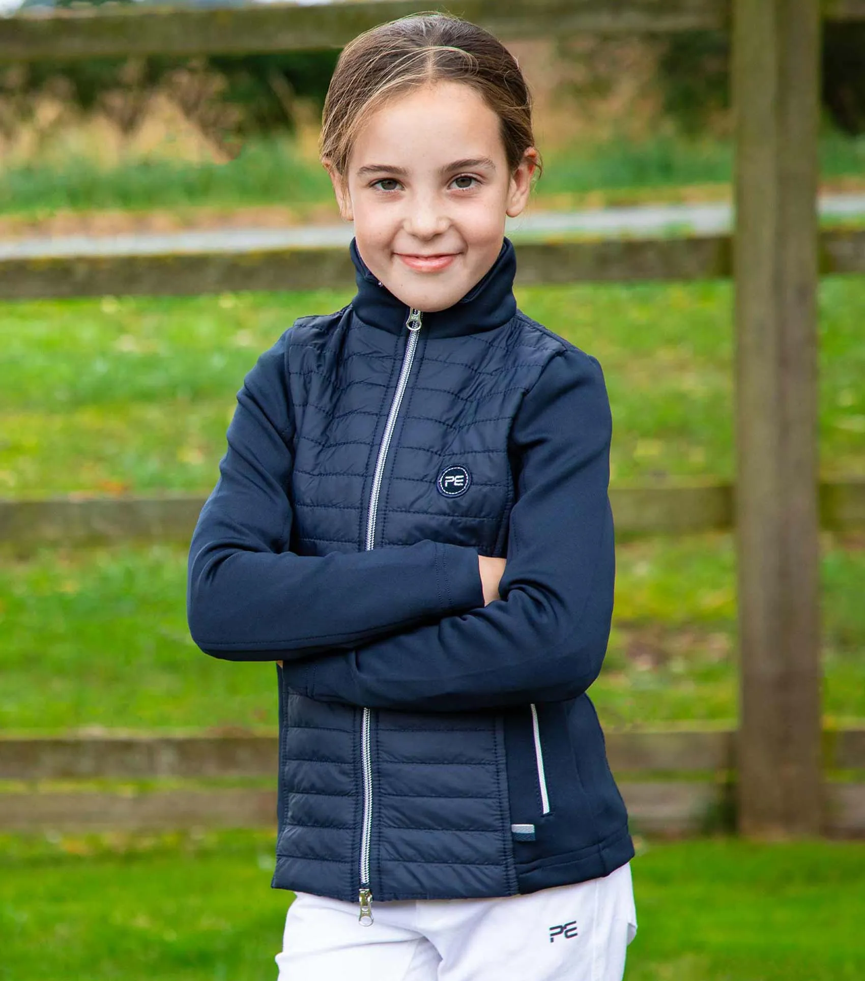 Mini Elena Girl's Hybrid Riding Jacket Navy