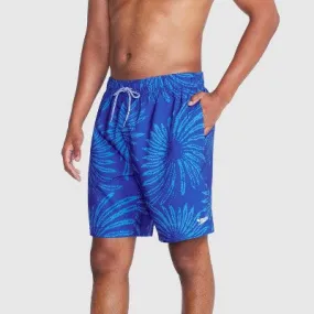 New - Speedo Men's 5.5" Floral Print Swim Shorts - Blue S