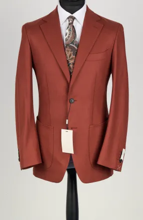 New Suitsupply Havana Burnt Orange Pure Wool Flannel Suit - Size 38S, 38R, 40R and 42S