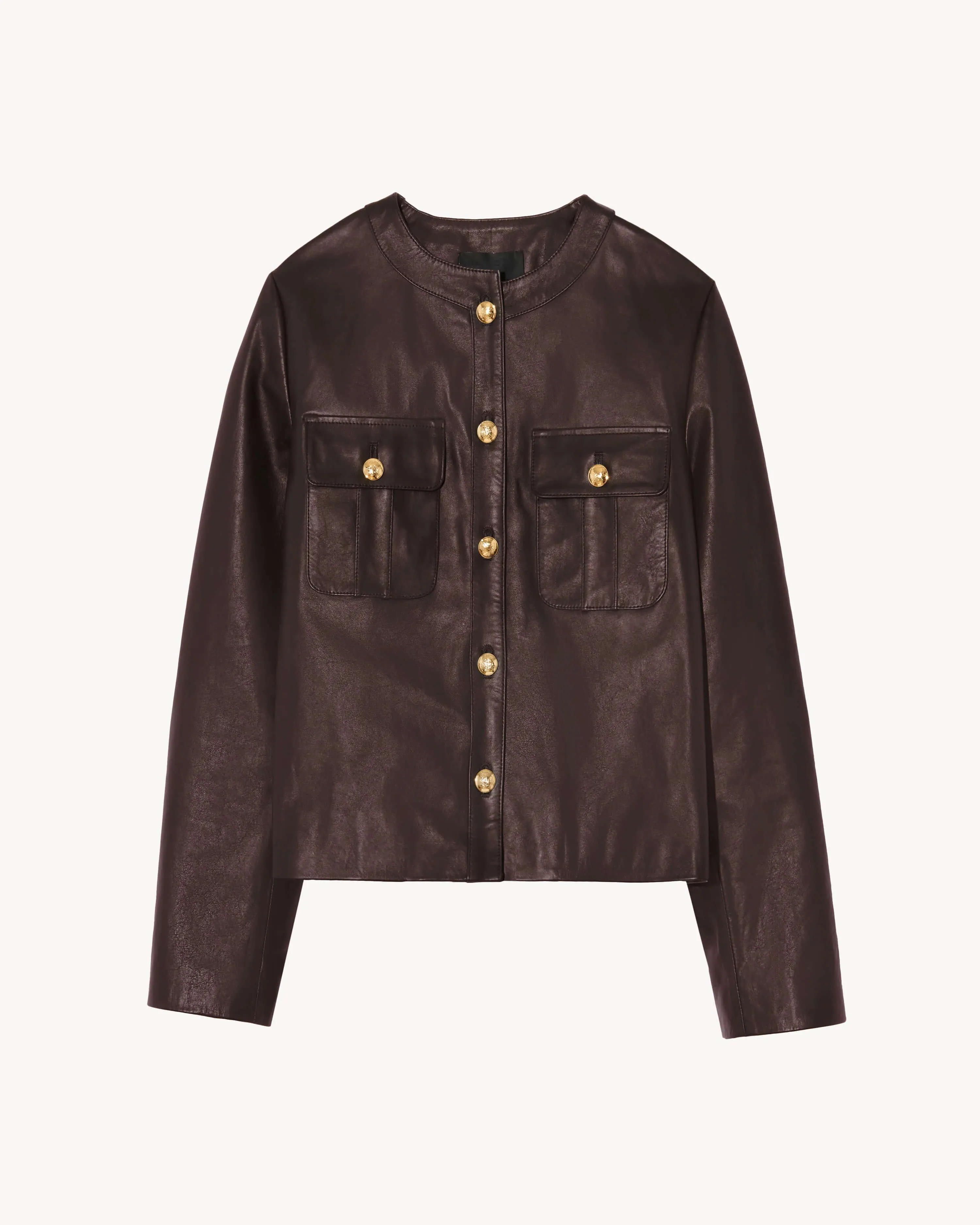 Nili Lotan - Kitra Leather Jacket in Brown