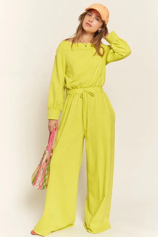 Plus One Shoulder Terry Jumpsuit