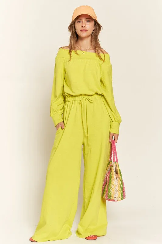 Plus One Shoulder Terry Jumpsuit