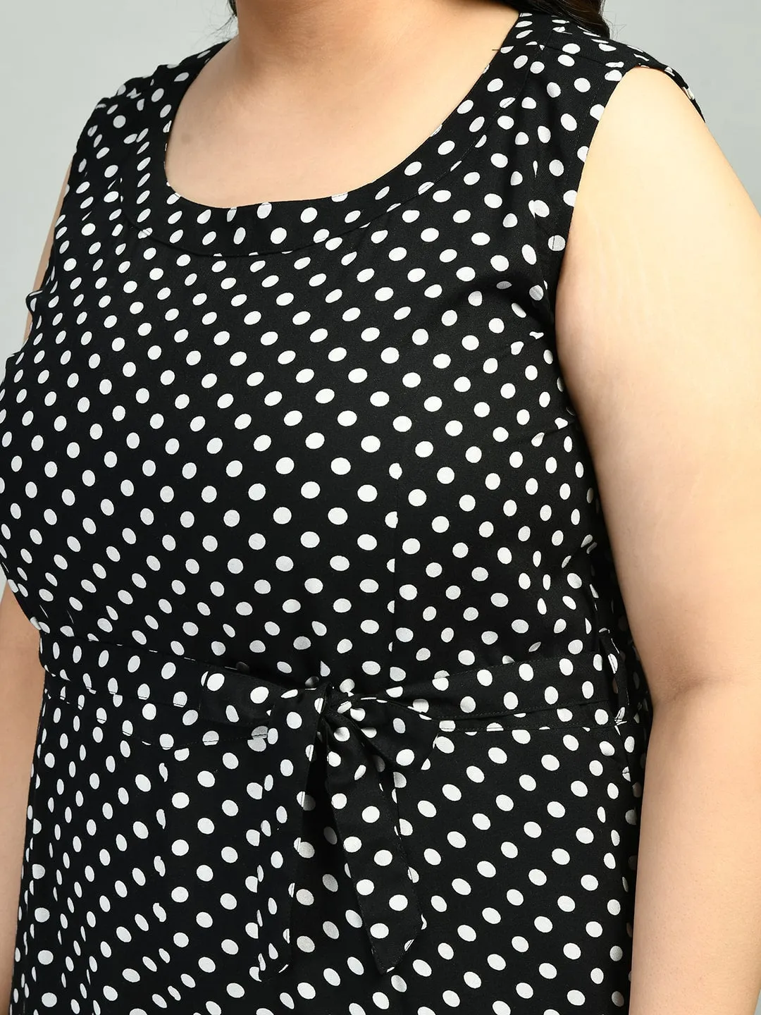 Plus Size Plus Size Polka Dot Black Jumpsuit