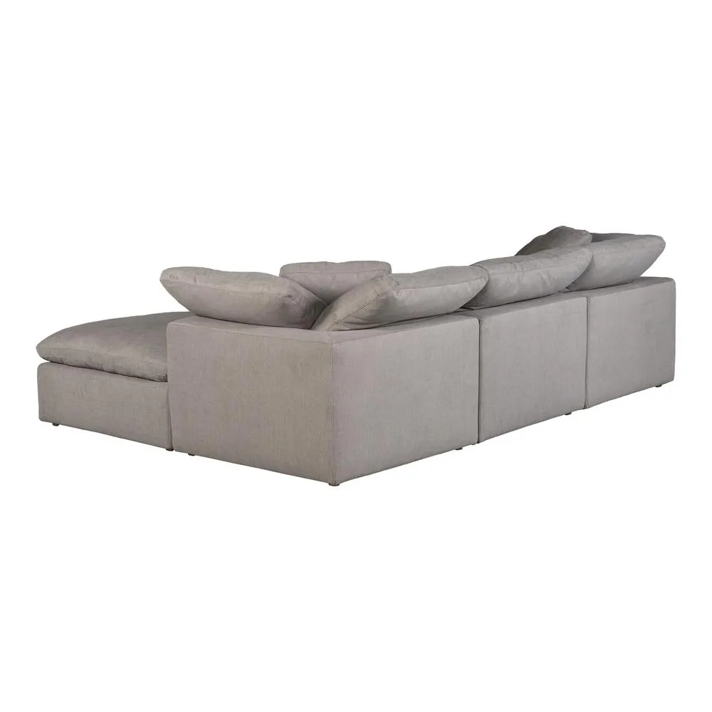 Plush Modern Condo Lounge Modular Sectional Livesmart Fabric Light Grey