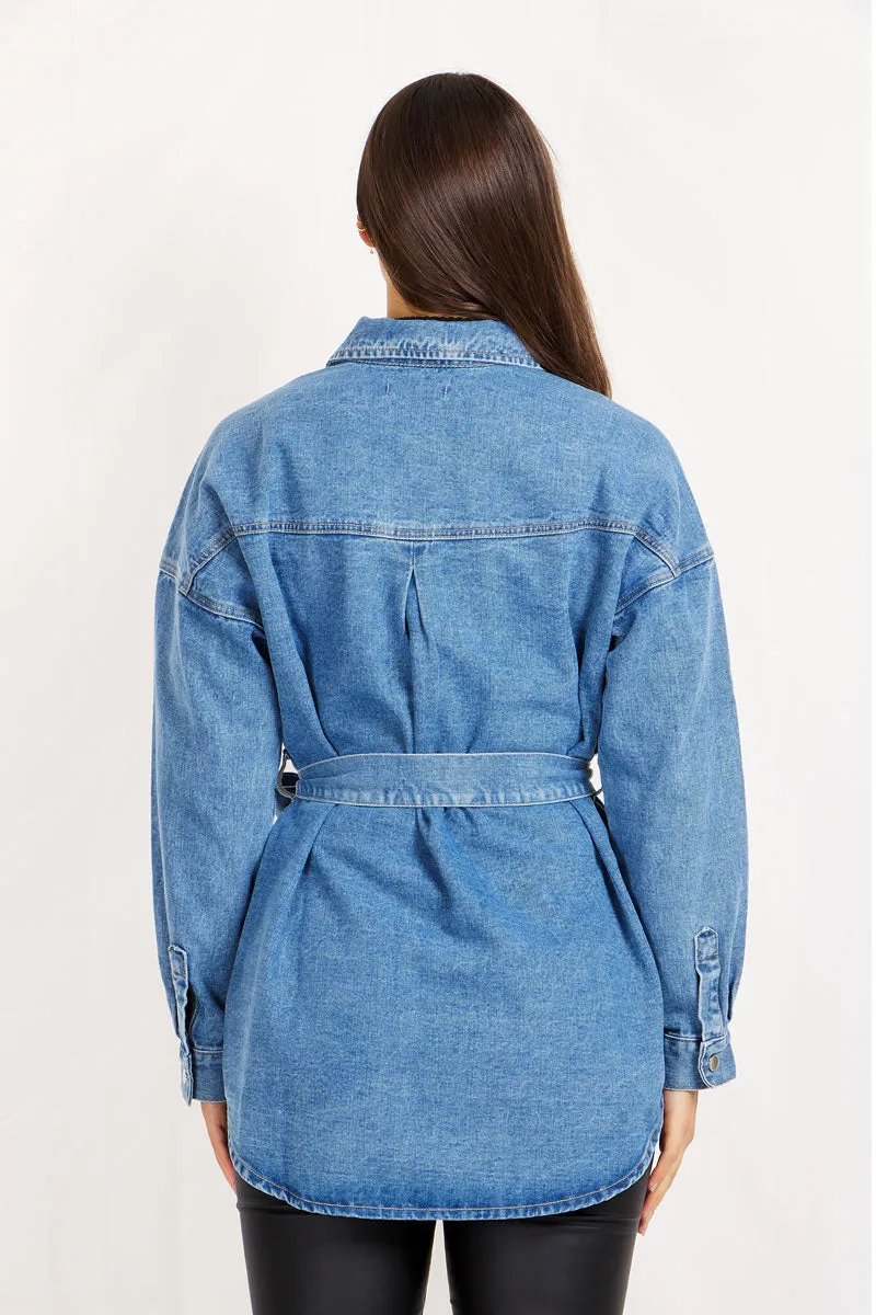 Pocket and Tie Denim Jacket