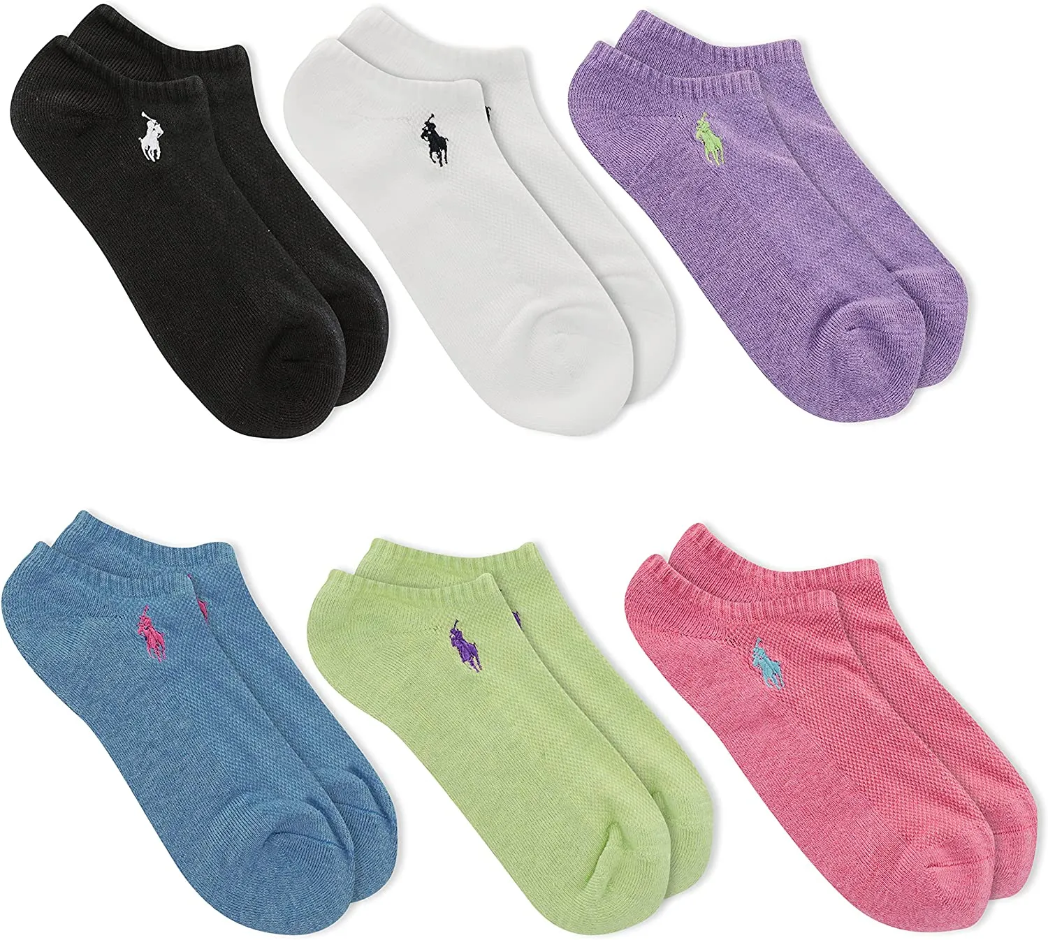 Polo Ralph Lauren Women's 6-Pack Athletic Low Cut Socks