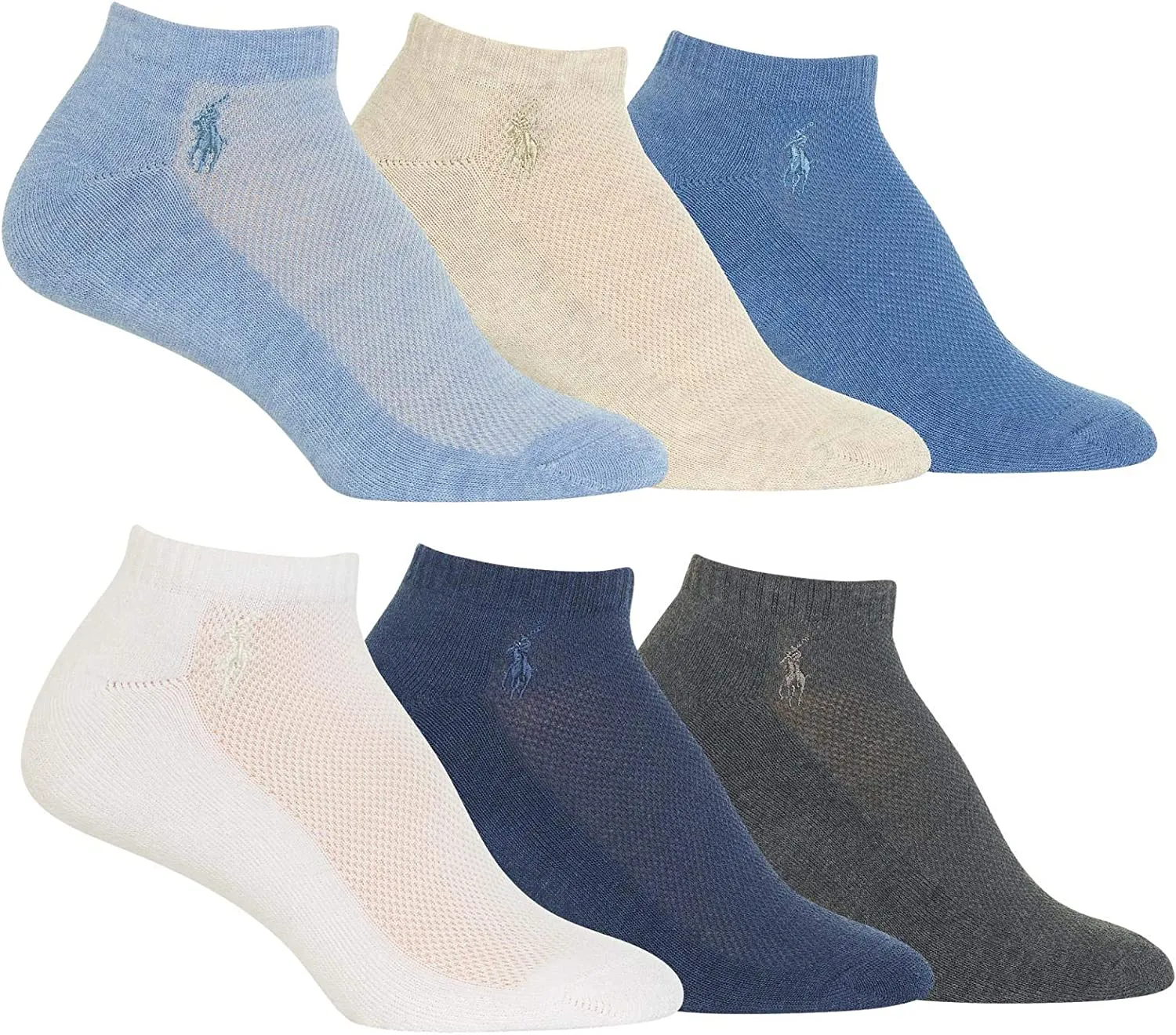 Polo Ralph Lauren Women's 6-Pack Athletic Low Cut Socks