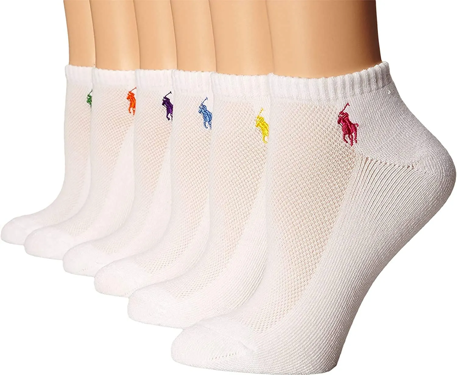 Polo Ralph Lauren Women's 6-Pack Athletic Low Cut Socks