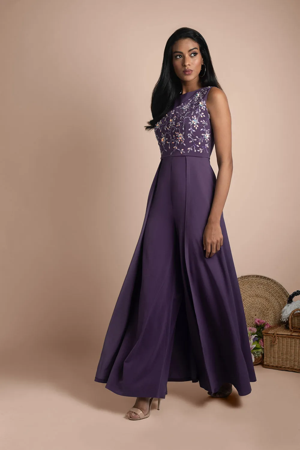 Purple Jumpsuit Gown