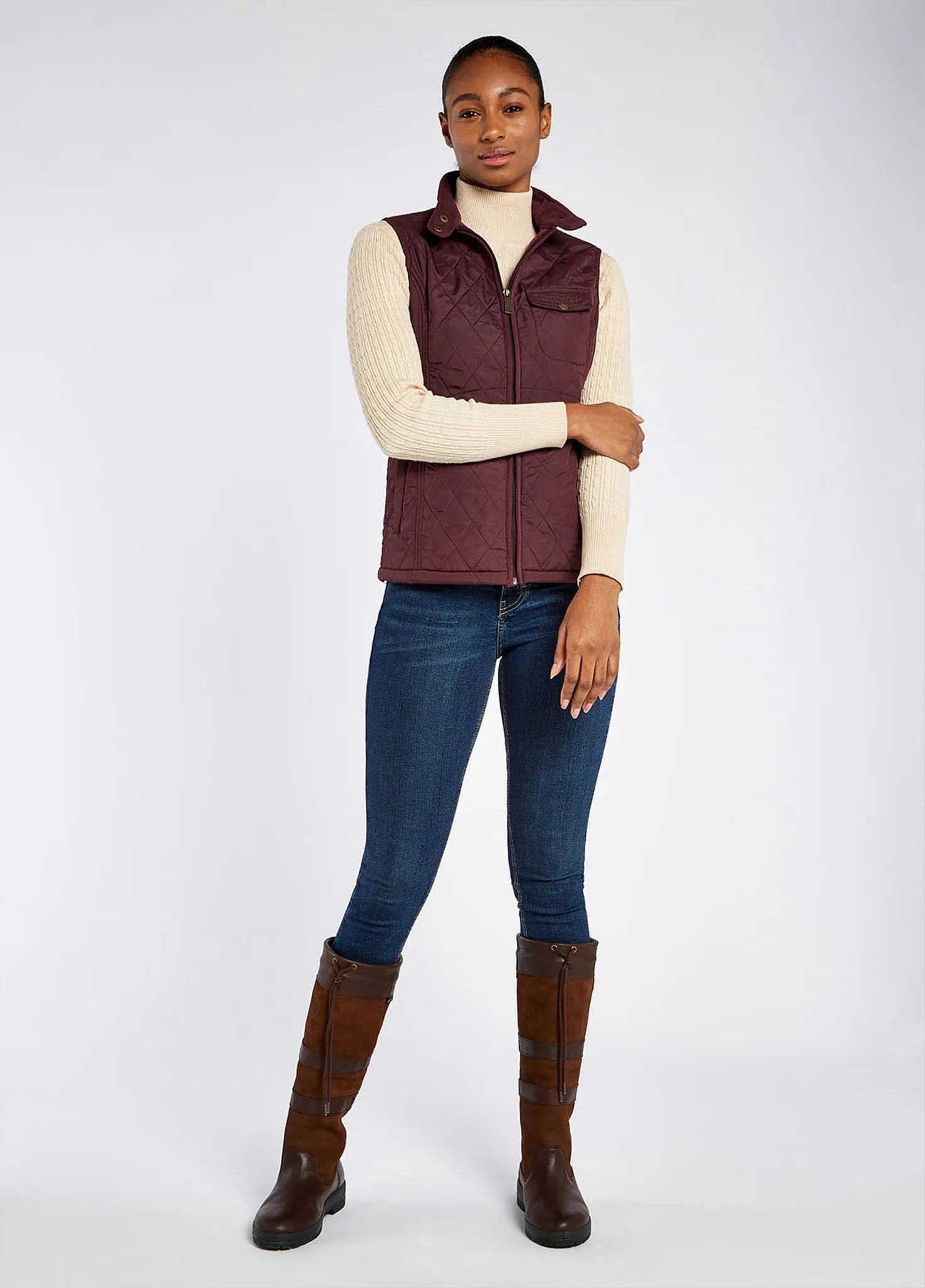 Rathdown Quilted Gilet - Currant